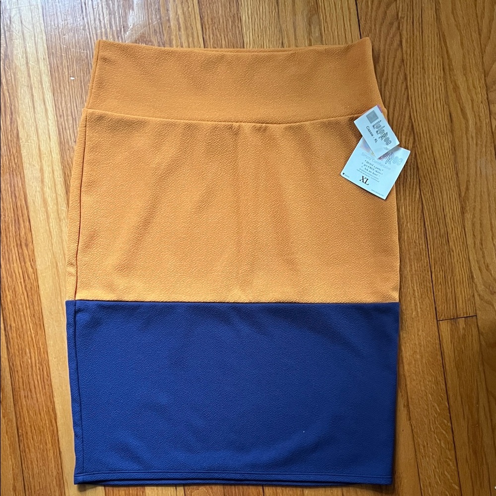 LuLaRoe Yellow and Blue Pencil Skirt